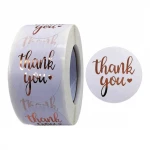Custom waterproof packaging labels 1.5 inch round kraft paper thank you for your order sticker personalized thank stickers