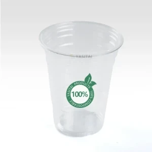 Customization 12 14 16 Oz Clear PLA Printed Logo Biodegradable Plastic Cups