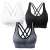 Import Customized Fitness Apparel Women&#x27;s Black Medium Support Cross Back Wirefree Strappy Sports Bra Padded Yoga Workout Bras from China