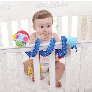 Customized Stuffed Fashion Cute Cartoon Baby Bed Plush Spiral Hanging Toy
