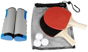 Customized Table Tennis Paddle Racket Set with Retractable adjustable net