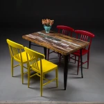 Dining Room Furniture Restaurant Cafe Rustic Vintage Wood Dining Table