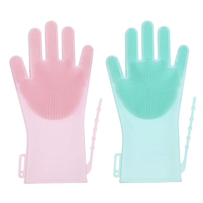 Dishwashing Scrub Gloves,Hand Gloves Rubber Silicone,Dish Washer Gloves