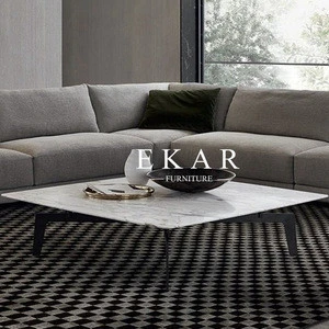 Dongguan Living Room Furniture Modern Metal Leg Marble Coffee Table