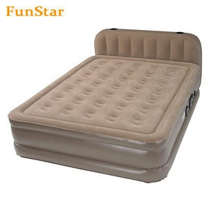 Double Air Mattress Blow up Elevated Raised Airbed Inflatable Beds with Built-in Electric Pump