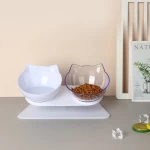 Double Cat Food Bowl With Raised Stand Pet Food And Water Bowls For Cats Dogs