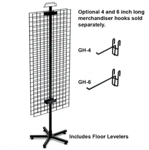 Double-Sided 48" x 21" Wire Grid Panel Floor Spinner Display