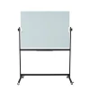 Double sides glass whiteboard with holder stand reversible and movable glass whiteboard magnetic board