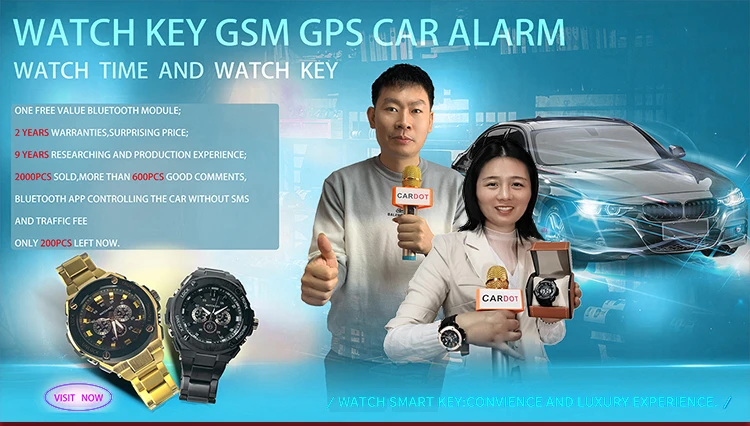 Drop Shipping KOL Cardot Watch Key 4g Gps Gsm Tracking System Remote Engine Start Stop Car Alarm System