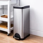 Durable Home Slim Rectangular Stainless Steel Step Garbage Can Pedal Waste Bin
