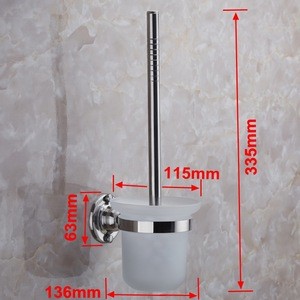 Economic Stainless Steel Toilet Brush with Glass Holder