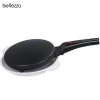 Electric mini crepe maker and hot plate with white bowl