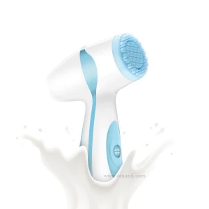 Electric Sonic Silicone facial cleansing brush Warm vibrating Face cleaner Skin care device
