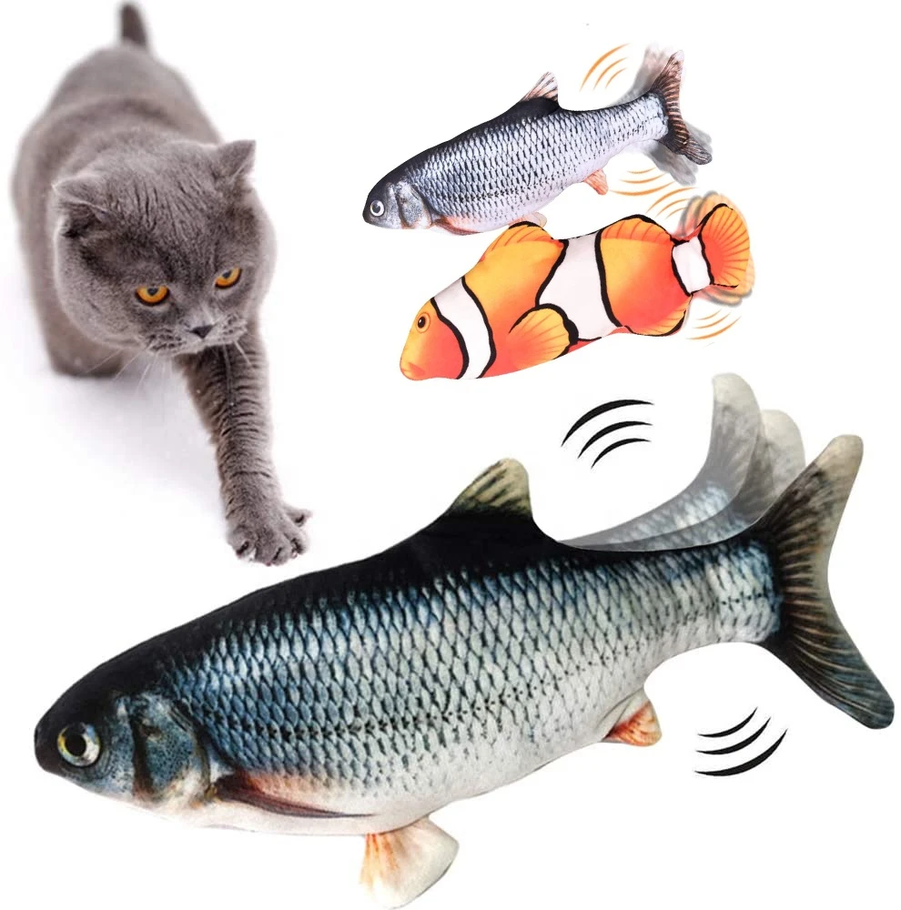 Electronic Fish Rubber Toy Interactive Toys Ball Pets Mice Cat Katzenspielzeug Pet 2020 Plush Robots Animals Chew Moving