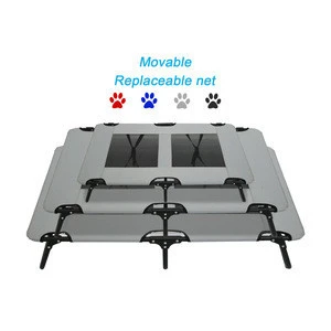 Elevated Cooling Summer colourful Removable Foldable Large size Steel Tube Folding Pet Cot dog bed with Mesh Ventilation