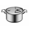 embossing logo stainless steel cookware set with double handle and lid