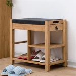 European Style Wood Storage Sofa Shoe Stool Storing rack Cabinet