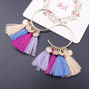 Exaggerate ethnic vintage drop earrings long pendientes mujer boho statement tassel earrings jewelry for women
