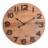 Factory Customized Outdoor Large Size Rustic Style Frameless Wood Craft Wooden Wall Clock