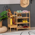 Factory Hot Sale multifunctional Environmental Friendly Natural Bamboo Shoe Rack Living Room Entryway Shoe Racks