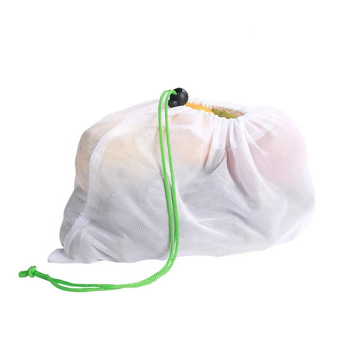 Factory Organic Eco-Friendly Recycled Colorful Tare Weight Tags Drawstring Vegetables Onion Mesh Bag