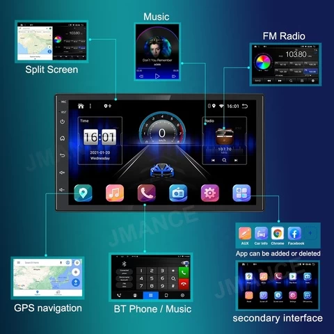 Factory Price 7Inch GPS Navigator Radio Car Stereo Android 10 Radio Multimedia Audio Player
