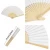 Import Factory price  cheap bamboo handle white silk wedding party fabric silk hand fan bamboo fan bride wedding favors gifts from China