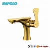 Factory Supplier Bathroom Accessories Single Lever Golden Brass Faucet Mixer,