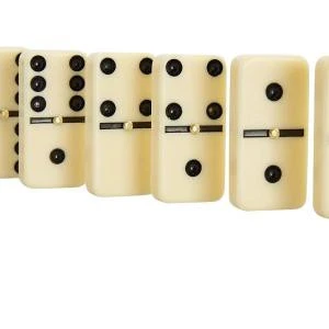 Factory Supply Wholesale Custom Double 6 9 12 15 Plastic Domino Toys Set With Hard Wood Case