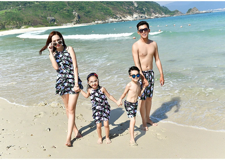 Family Matching Swimwear Outfits Look Mother Daughter Bikini Swimsuits Father Son Swim Shorts  Beachwear
