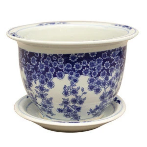Fancy Ceramic Chinese Flower Pot Painting Designs Garden Planter
