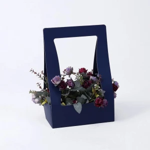 Fancy flower packaging box paper box with handle
