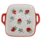 fashion christmas red bakeware set ceramic Y0137