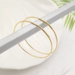 Fashion Hoop Earring Real Gold 18K AU750 Hoops Earrings Gold Jewelry