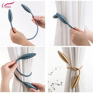 Fashion Style Artificial Bandage Magnetic Buckle Wall Hook Round Fancy Metal Accessories Window Curtain Hook