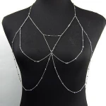 fashion vintage copper beads chains women  beach bra body jewelry