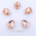 Fat Water Drop Shape Glass Crystal Flat Back With Two Holes 3 Sizes Sew On Rhinestone Beads Crystals Dress Shoes Bags Diy Trim