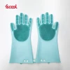 FDA Heat Resistant Soft Silicone Cleaning Brush Gloves, kitchen Cleaning dishwashing gloves