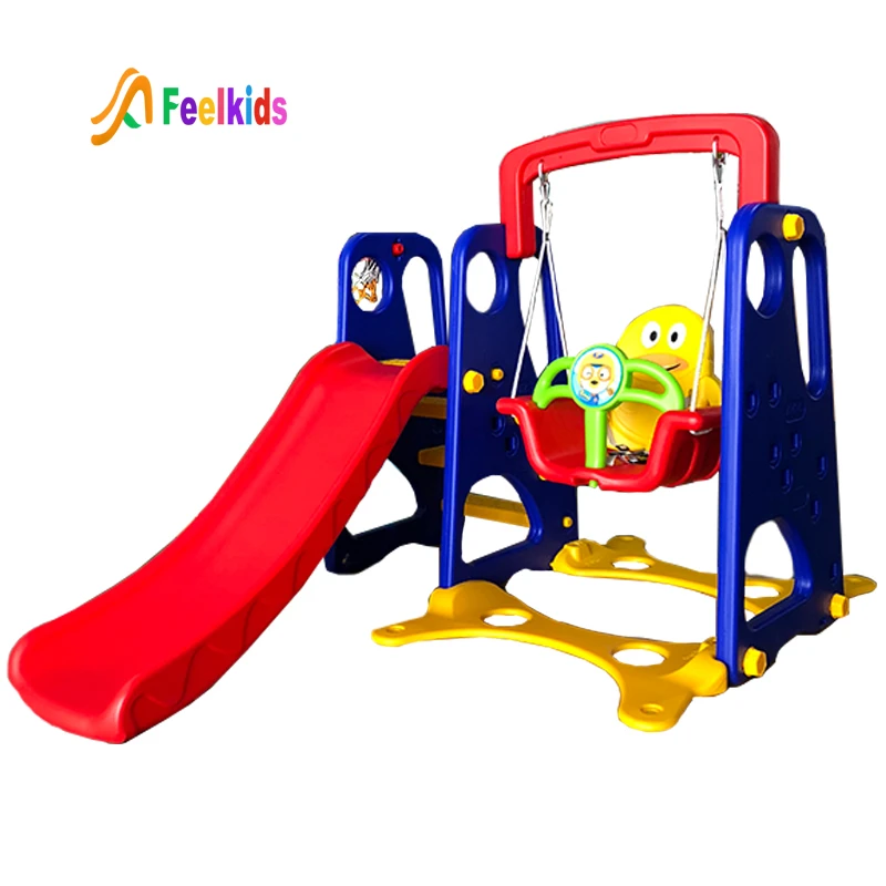 Feelkids children plastic kids outdoor playground swing and slide