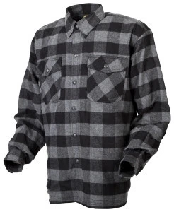 Flannel motorbike shirt with shoulder and back CE protectors (removable)
