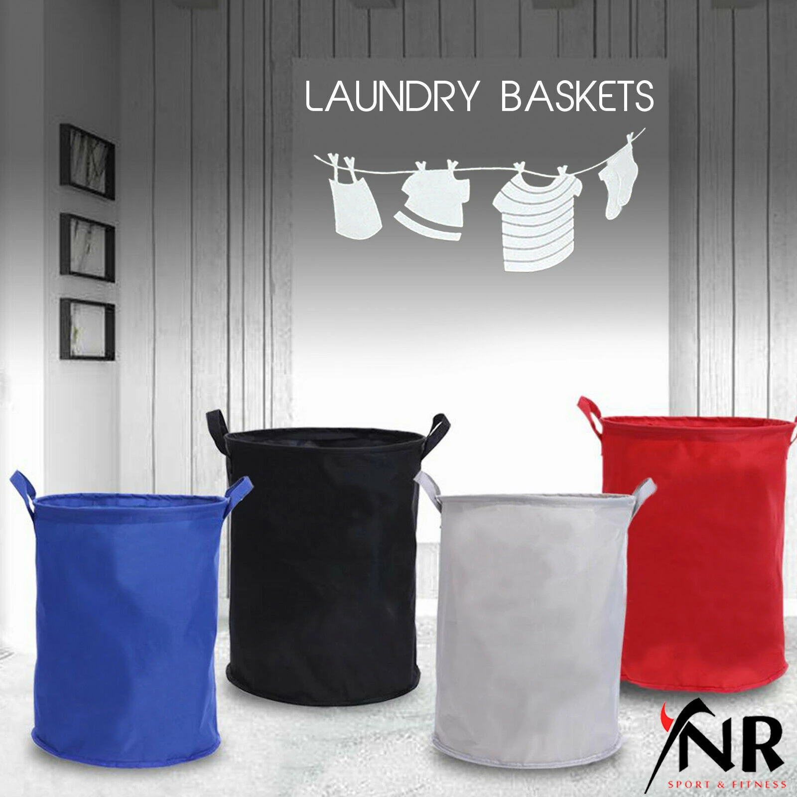 Foldable Oxford Washing Clothes Laundry Basket Bin Hamper Storage Bags