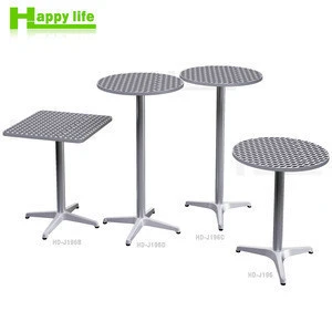 Foldable round dining garden outdoor lightweight bar cast aluminum folding table