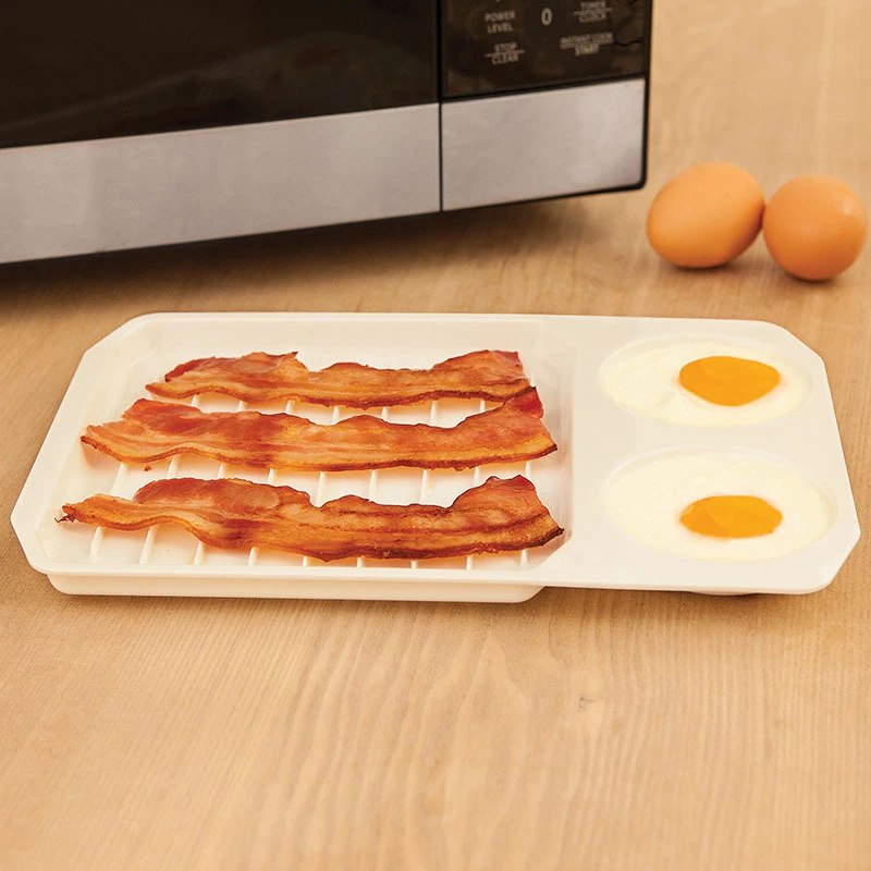 Food Grade Plastic Microwave Bacon Cooker Tray Cooker Pizza Pan Tray Baking Tray Set Bakeware