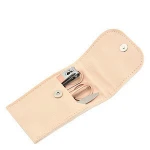 Free Shipping Free Private Label Amazon Hot Pink Stainless Steel Manicure Pedicure Set 4pcs Nail Care Tools with PU Leather Case
