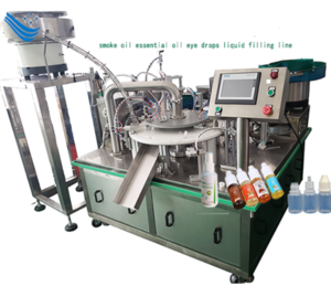 Full-auto turntable liquid filling and capping machine essential oil smoke oil perfume eye drops filling line 1head
