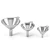 Import funnel three piece  Wholesale 3 Pcs Mini Funnel with Silver Stainless Steel Metal Liquid Funnel Inside from China