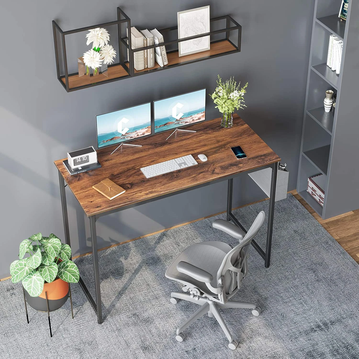 Furniture Wooden Steel Working Computer Counter Desktop Home Small Chairman Set Modern Director Desk Elegant Office Table