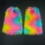 Import Furry Neon Leg Warmers For Women Rave Fluffies Spandex Elastic Cuff Faux Fur Tie Dye Rainbow from China