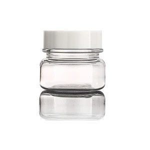 Fuyun MOQ 1pcs Clear plastic PET cosmetic jar for face cream with screw lid