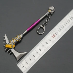 Games Metal Hoe Model Figure Toys Collection Alloy Game Hammer  Knife Fortnite mini Pickaxe key chain